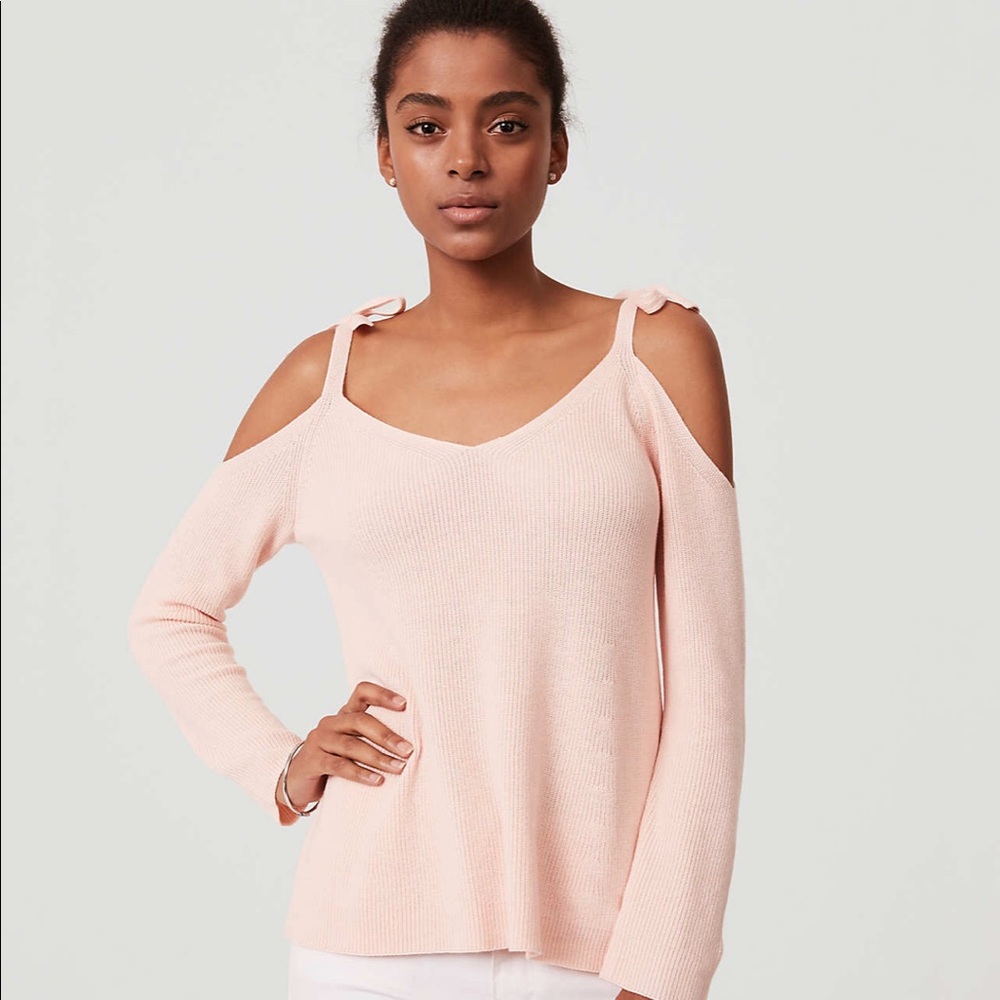 Loft Bow Tie Cold Shoulder Sweater
